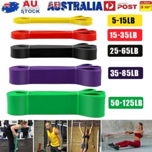Heavy Duty Fitness Yoga Exercise Resistance Bands Strap Strength Power Elastic - Picture 1 of 20