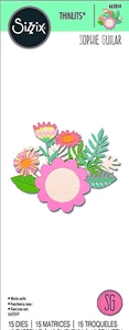 Floral Tropics Flowers & Leaves Sizzix Thinlits Thin Metal Die Set 663854 NEW! - Picture 1 of 3
