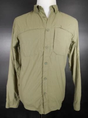 Vented Cool Men's Small White Sierra Green Long Sleeve Button-Down Shirt - Image 1 of 4