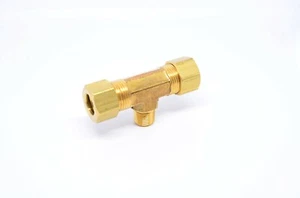 3/8" Tube OD Compression x 1/8" Male Npt Center Branch Tee Fitting HVAC Air - Picture 1 of 6