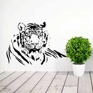 Large Tiger Cat Wild Animal Vinyl Wall Sticker Decal Bedroom Lounge Home Decor - Picture 1 of 5