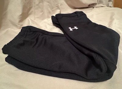 Under Armour Girls Black  Softball Or Baseball  Pants  6X Pink Insignia  - Image 1 of 2