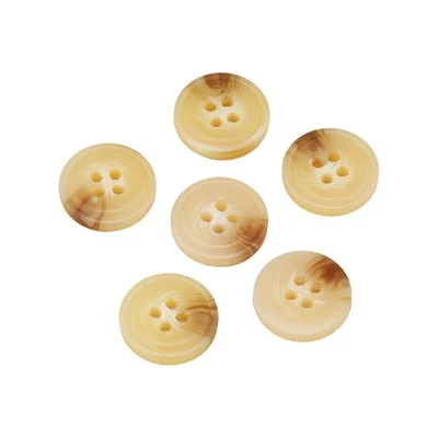 20PCS Cream & Brown Resin Buttons, 4-Hole, Marble Texture, for Sewing 15-25mm - Image 1 of 4