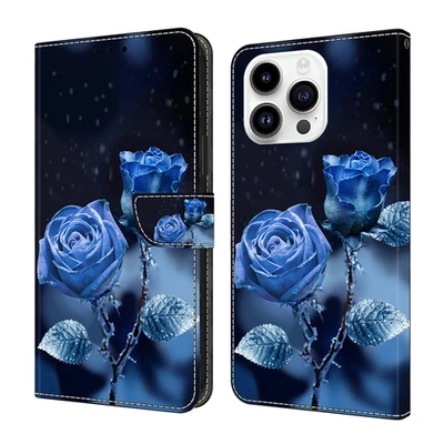 For Various Phone Luxury Rose Card Wallet Case Flip Stand Cover Women Girls Hot - Image 1 of 4