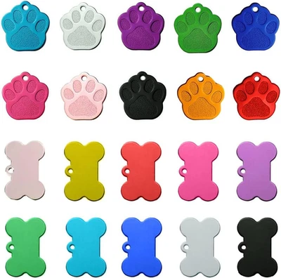 Targhetta Cane 20 Pezzi Al Alluminio - Medaglietta Personalizzata Forma Osso Vuo - Immagine 1 di 4