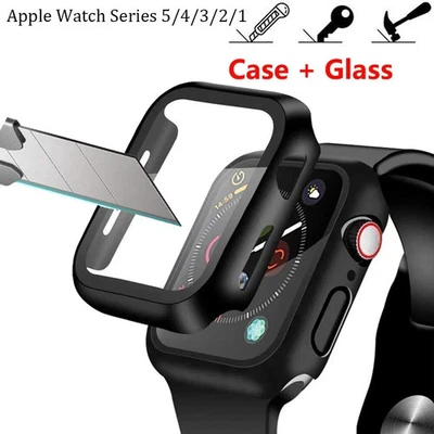 Apple Watch Matte Black Case & Tempered Glass Protector for Series 1-10/SE/42-49 - Image 1 of 4
