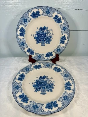 Platos de cena festoneados 2 piezas paladar y plato Jolie Fleur azul floral 10,5" Foto 1 de 4