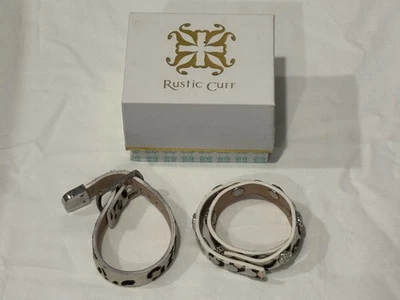 Brazalete Rústico Meagen Piel de Becerro Leopardo Doble Envoltura con Plata Nuevo sin Etiquetas Foto 1 de 2