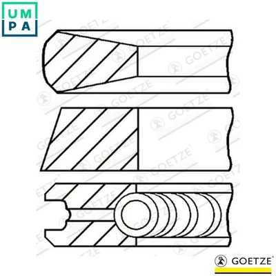 4x PISTON RING KIT 08-122200-00 STD FOR 8140.43/23.2585/43.2585/43.C.2586 2.8L - Image 1 of 4