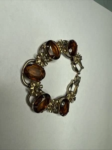 Impresionante Pulsera Vintage Tono Dorado Juliana Estrás Marrón Colores Otoño - Imagen 1 de 5