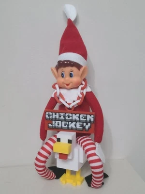 Elf on a Shelf accessory Minecraft chicken jockey necklace naughty Elf brainrot - Image 1 of 4