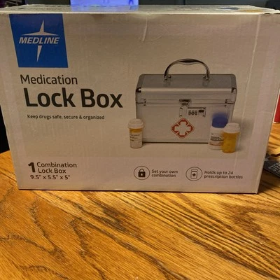 Medline Medication Lock Box Programmable Combination & Removable Tray Holds 24 - Image 1 of 3