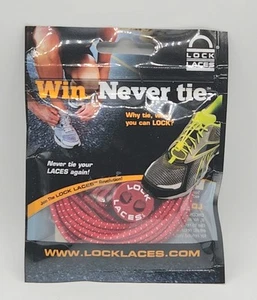 Lock Laces - The Original No Tie Elastic Shoe Laces - RED. Factory Sealed New - Picture 1 of 3