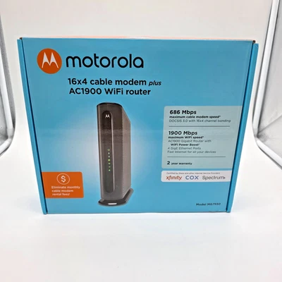 Motorola MG7550 Cable Modem + AC1900 Wi-Fi Router Combo  DOCSIS 3.0 - Image 1 of 4