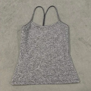 Lululemon grau Space Dye Power Y integrierter BH Yoga sportliches Tanktop Damengröße 8 - Bild 1 von 9