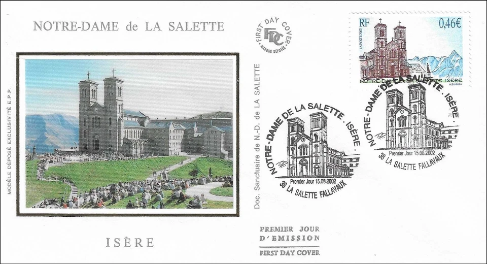 Notre-Dame CathedralFrench Gothic Architecture Paris France Silk FDC Cover 2002 - Image 1 of 1