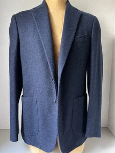 Isaia Chaqueta Blazer Azul Marino Hombre US 42 52 Nuova Base S Doble Cara Cachemira - Imagen 1 de 9