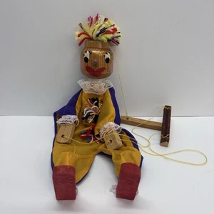 Vintage handgefertigte Clown Marionette Puppe Puppe - Bild 1 von 11