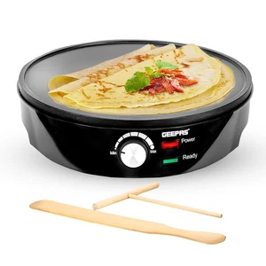Pfannkuchen Crepe Maschine Elektrische Antihaft Kochplatte + Gratis Utensilien 1000W Schwarz - Bild 1 von 8