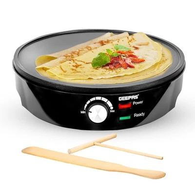 Pfannkuchen Crepe Maschine Elektrische Antihaft Kochplatte + Gratis Utensilien 1000W Schwarz - Bild 1 von 4