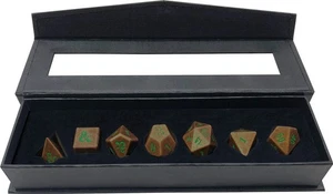 Dados Ultra PRO Heavy Metal D&D: juego completo cobre y verde - Imagen 1 de 1