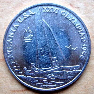 ROMANIA - 10 LEI 1996 UNC KM# 123. SUMMER OL. GAMES  L.A. USA 1996, SAILBOAT WIT - Image 1 of 2
