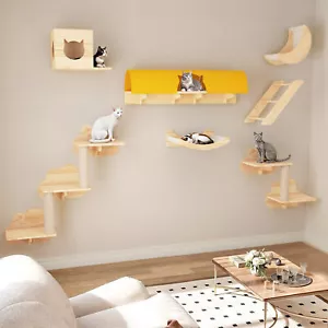 Cat Wall Climbing Shelves Perches Cat Furniture with Moon Cat Wall House Tunnel - Picture 1 of 9