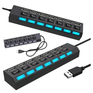 HUB USB 2.0 MOLTIPLICATORE 7 PRESE MUTLIPLA PER PC, NOTEBOOK ATTACCO USB - Zdjęcie 1 z 3