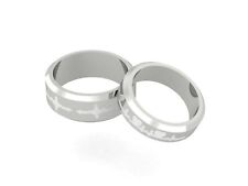 Matching Heartbeat Wedding Bands For Couple His and Hers Promise Rings In Silver