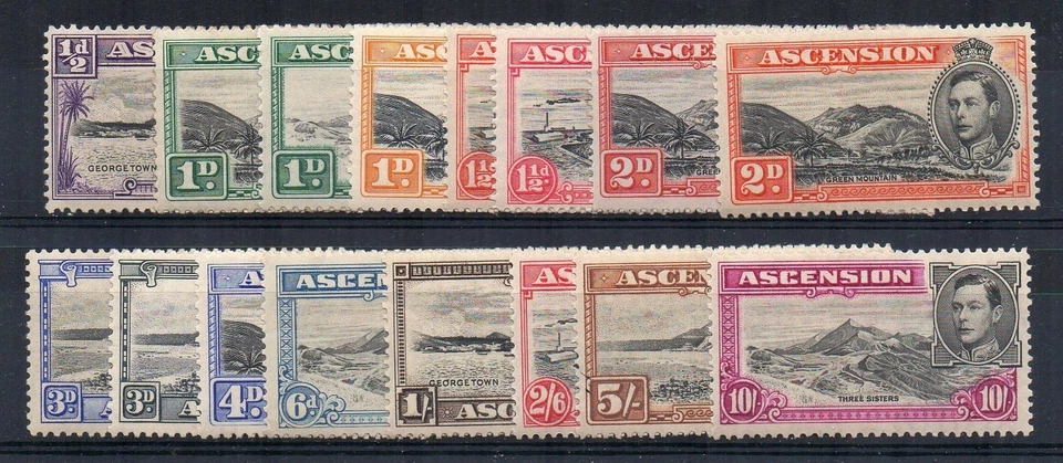 Ascensión 1938-53 set a £1 perf 13 1/2 MLH Foto 1 de 1