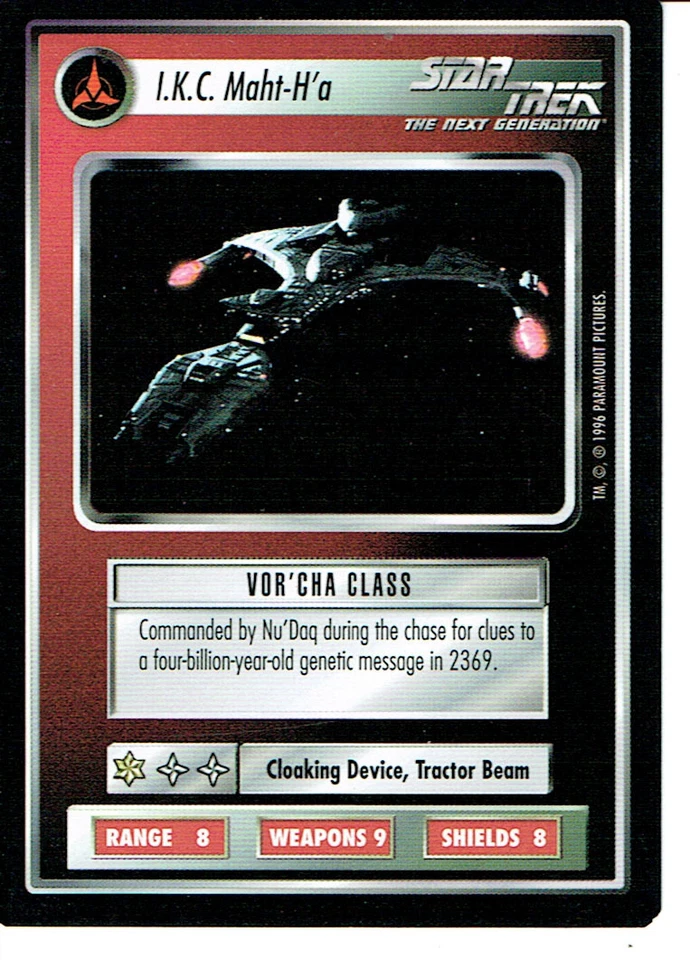 STAR TREK CCG Q CONTINUUM RARE CARD I.K.C. MANHT-H'A - Image 1 of 1