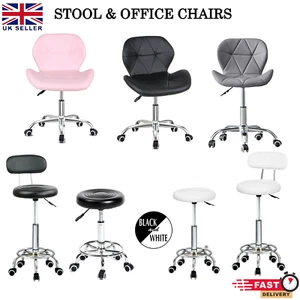 Office/Home Stool Swivel Chair Height Adjustable 360° Chair Round Desk bar Stool - Picture 1 of 56