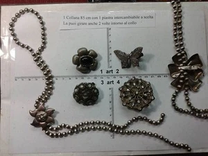 collana e centrale regolabile a scelta italy pietre smalto vintage necklace b13 - Foto 1 di 1