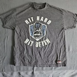 WWE 2XL Roman Reigns Hit Hard Hit Often Gray Graphic Short Sleeve T-Shirt - Picture 1 of 8
