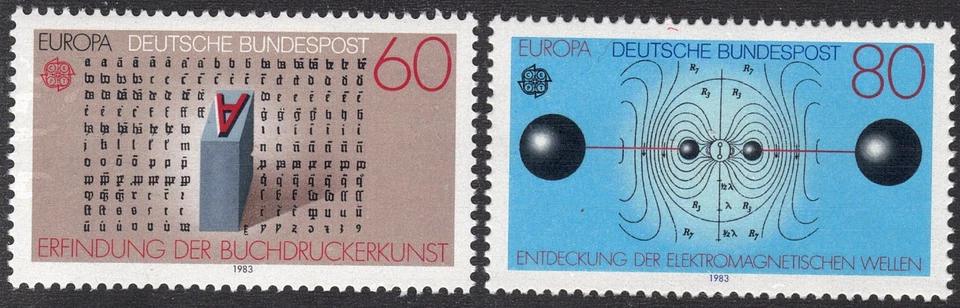 1983 Europa  SC# 1392-1393 - Europa - Germany  - Electric Flux Lines - M-NH - Image 1 of 1