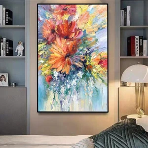 Hand Painted Original Art Original Extra Large Abstract Painting Modern Flower - Picture 1 of 6