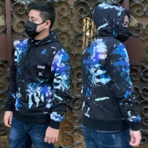 Sudadera con capucha para hombre Maria By Fifty negra | azul tie dye nueva con etiquetas - Imagen 1 de 5