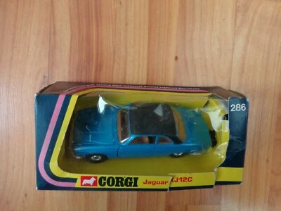 Vintage Corgi Giocattoli 286 Jaguar XJ12C Auto Blu Quasi Nuovo IN Originale Box - Immagine 1 di 4