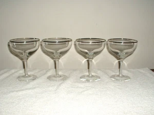 Lote de 4 copas de Sherbet Lenox Weatherly 5" champán/alto borde platino - Imagen 1 de 2