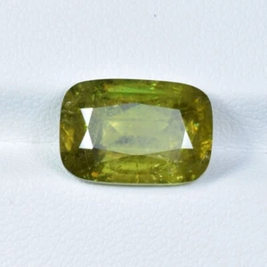 6,71 ct GLÄNZENDE MULTI FUNKELNDE/NATÜRLICHE GRÜNE SPHENE - Kissen Edelsteine Video!! - Bild 1 von 2