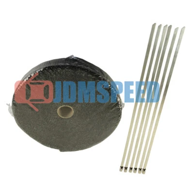 Colector de cabezal de alta temperatura de 1" 50 pies envoltura de escape rollo de fibra de vidrio corbata negra Foto 1 de 4