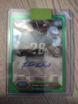 FRED TAYLOR 2023 Topps Composite Chrome Green Refractor Auto Variation 69/99 - Image 1 of 2