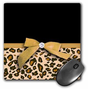 3dRose Gold leopard spots with glamorous faux ribbon bow - girly glam graphic -