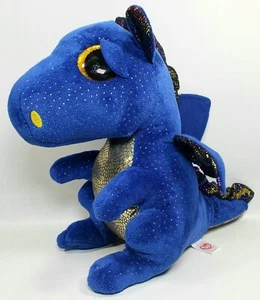 Peluche TY Blue Dragon SAFFIRE 8" | Rainbow Wings Sparkle Fantasy - Imagen 1 de 6