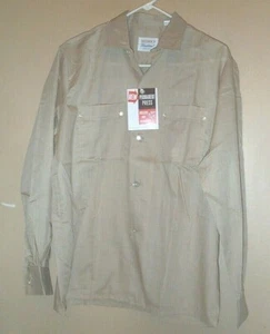 Vintage New Old Stock Hemd Dacron/Baumwolle taupefarben mit Etikett - M!  - Bild 1 von 4