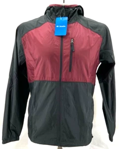 NEW Columbia Flash Forward Black Maroon Windbreaker LS Hooded Full Zip Men's 2XL - Picture 1 of 9