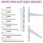 Twin Slot Shelving WHITE Uprights and Brackets Adjustable Strong Rack Wall Shelf