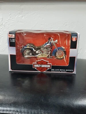 2000 Maisto Harley-Davidson Heritage Softail 1:18 Scale Blue Series 8 - Image 1 of 4