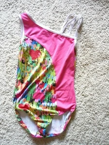 CAPEZIO LEOTARD--GYMNASTIC-DANCE-BATON--SZ LG GIRLS--COLORFUL - Picture 1 of 2
