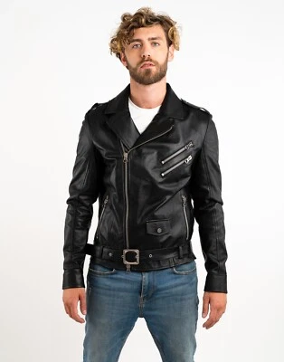 CHIODO GIUBBINO GIUBBOTTO IN DI PELLE UOMO ART U0455 Tg. DISPONIBILE DA 46 A 56 Foto 1 de 4